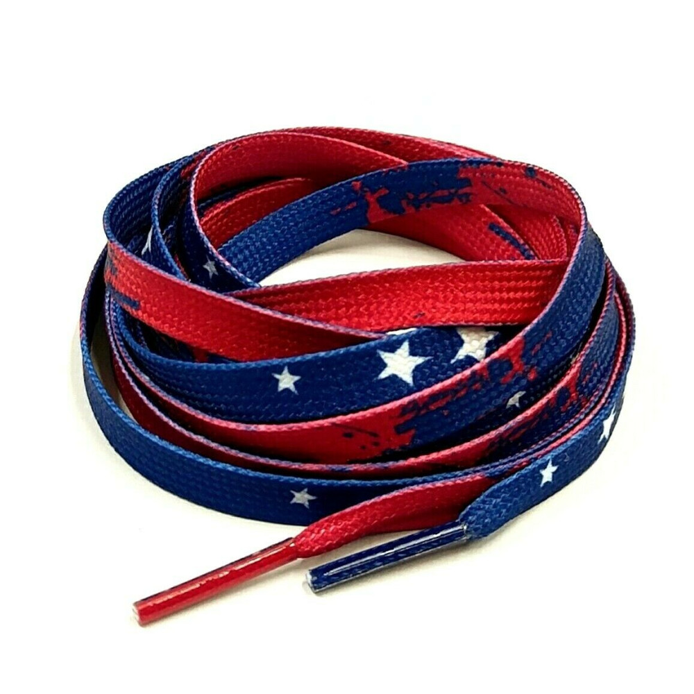 USA Flag Flat Shoelaces- American Flag-4th of July-